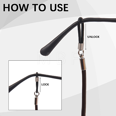 3Pcs 3 Colors Cowhide Neck Strap for Eyeglasses AJEW-CL0004-77-1