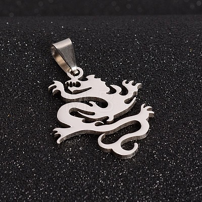 Tarnish Resistant 201 Stainless Steel Dragon Pendants STAS-I032-196A-1