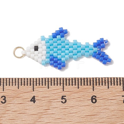 MIYUKI Glass Seed Bead Pendants PALLOY-MZ01319-01-1