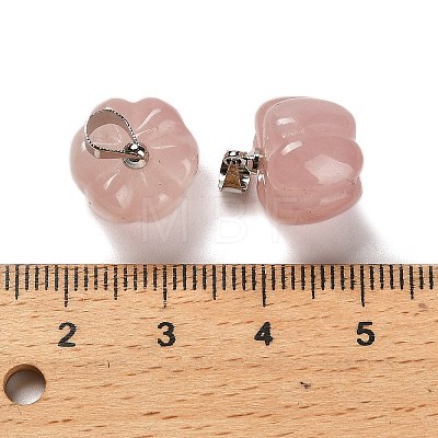 Natural Rose Quartz Pumpkin Charms G-K338-27P-07-1