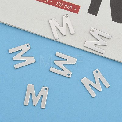 Tarnish Resistant 304 Stainless Steel Letter Charms STAS-O072-M-1