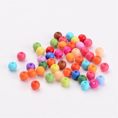 Solid Chunky Acrylic Ball Beads SACR-R812-4mm-M-1