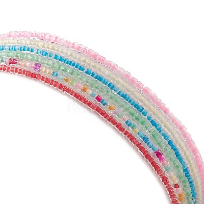 Glass Seed Beads Stretch Anklets Set AJEW-AN00509-1