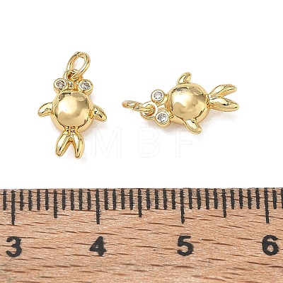 High Polished Ocean Brass Micro Pave Clear Cubic Zirconia Pendants CU-CBAF3CF-02R-01-1