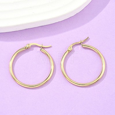 Ion Plating(IP) 304 Stainless Steel Hoop Earrings X-EJEW-N0016-11G-D-1