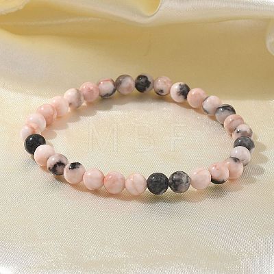 Natural Zebra Jasper Bead Stretch Bracelets BJEW-K212-A-035-1