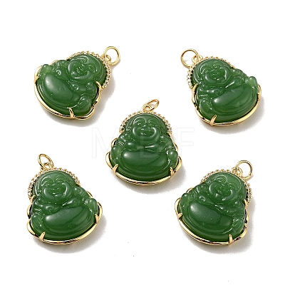 Natural Dyed Jade Pendants KK-C242-06G-03-1