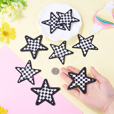 8Pcs Star with Lattice Computerized Embroidery Polyester Iron on/Sew on Patches PATC-TA0001-49C-1