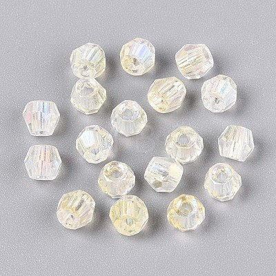 Transparent Spray Painted Glass Beads EGLA-N018-4mm-10-1