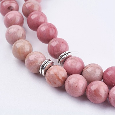 Natural Rhodochrosite Wrap Bracelets BJEW-E329-06C-1