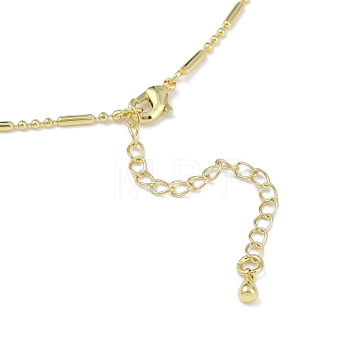 Rack Plating Brass Column & Round Link Chain Necklaces for Women NJEW-K382-03G-1