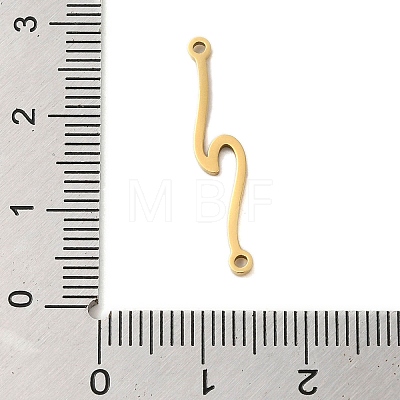 304 Stainless Steel Wave Links Connector Charms STAS-S123-03G-05-1