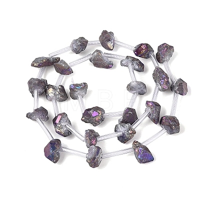 Electroplate Raw Rough Natural Amethyst Beads Strands G-Q610-06D-1