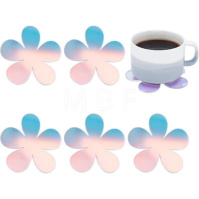 6Pcs Acrylic Mirror Cup Mats AJEW-FG0002-11-1