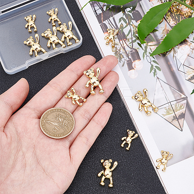 12Pcs 2 Style Brass Micro Pave Black Cubic Zirconia Pendants ZIRC-AR0001-04-1