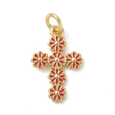 Brass Enamel Pendants KK-A273-02G-1