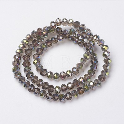 Electroplate Transparent Glass Beads Strands EGLA-A034-T3mm-S06-1