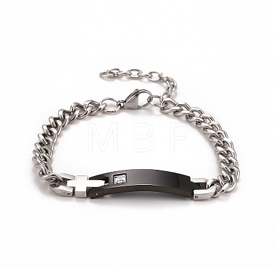 Crystal Rhinestone Rectangle & Cross Link Bracelet STAS-E160-30EBP-01-1