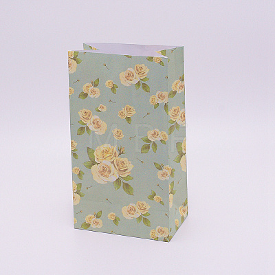 Floral Pattern Paper Bags CARB-WH0009-11B-1