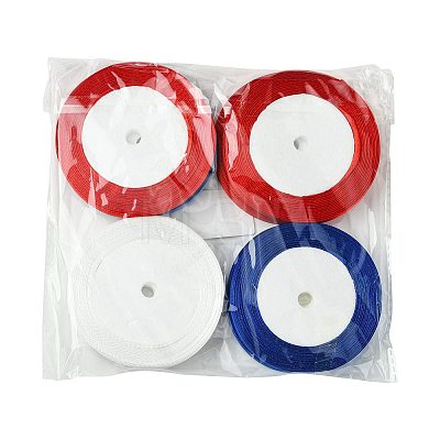 8Rolls 3 Colors Single Face Satin Ribbon OCOR-FS0001-08-1