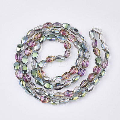Translucent Electroplate Glass Beads Strands X-EGLA-T020-03A-1
