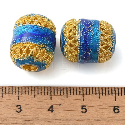 Rack Plating Brass Enamel European Beads KK-P276-33G-1