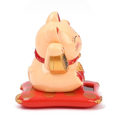 ABS Plastic Solar Powered Maneki-neko Figurines DJEW-B017-01A-02-1