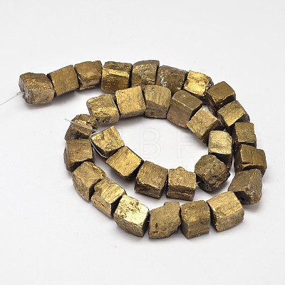 Nuggets Electroplated Natural Pyrite Beads Strands G-A142-05A-1