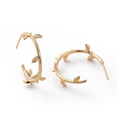 Brass Stud Earring Findings X-KK-T038-302G-1