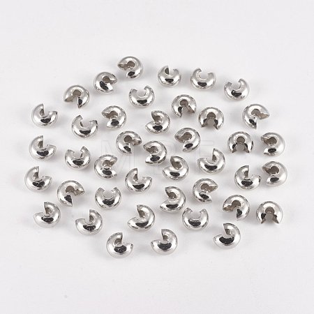 Brass Crimp Beads Covers KK-G311-08P-1
