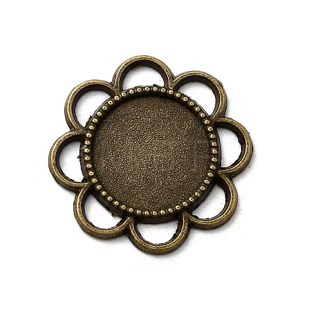 Flower Alloy Cabochon Settings X-PALLOY-N0088-33AB-NF-1