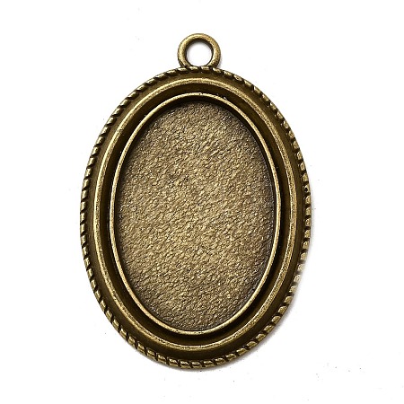 Tibetan Style Zinc Alloy Pendant Cabochon Settings X-TIBEP-M004-01AB-NR-1