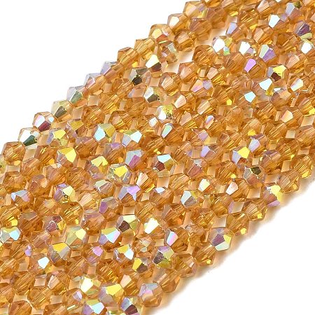 AB Color Plated Transparent Glass Beads Strands GLAA-G127-01F-1