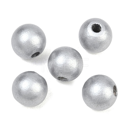 Spray Painted Wood European Beads WOOD-G029-08A-1
