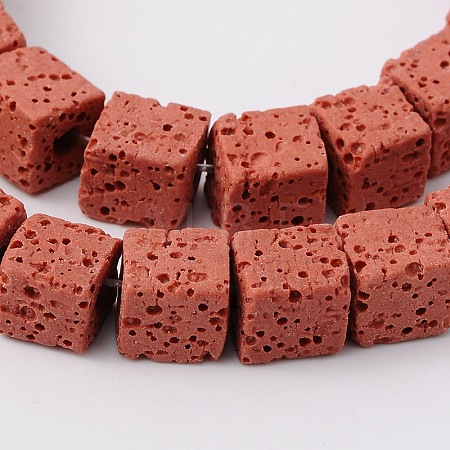 Synthetic Lava Rock Bead Strands G-N0104-8mm-12-1
