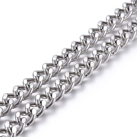 Tarnish Resistant 304 Stainless Steel Curb Chains STAS-P219-03-1