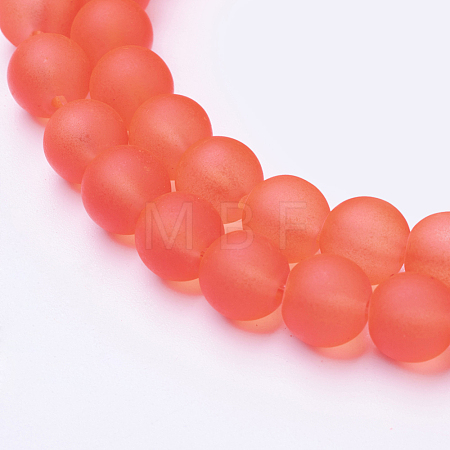 Baking Paint Transparent Glass Bead Strands X-GLAA-S031-8mm-27-1