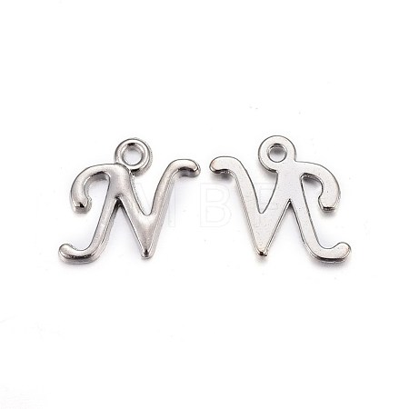 Platinum Plated Alloy Letter Pendants X-PALLOY-J718-01P-N-1