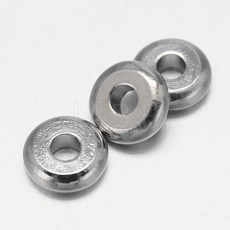Flat Round Brass Spacer Beads KK-L106A-01P-1