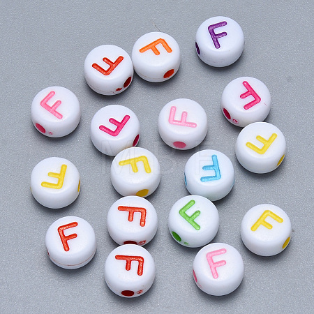 Craft Acrylic Horizontal Hole Letter Beads SACR-S201-11F-1