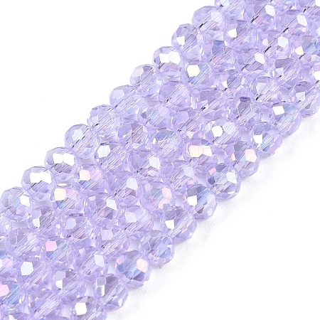 Electroplate Glass Beads Strands X-EGLA-A044-T4mm-B17-1