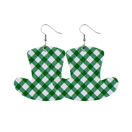 Saint Patrick's Day Imitation Leather Dangle Earrings FS-WG4E1C6-14-1