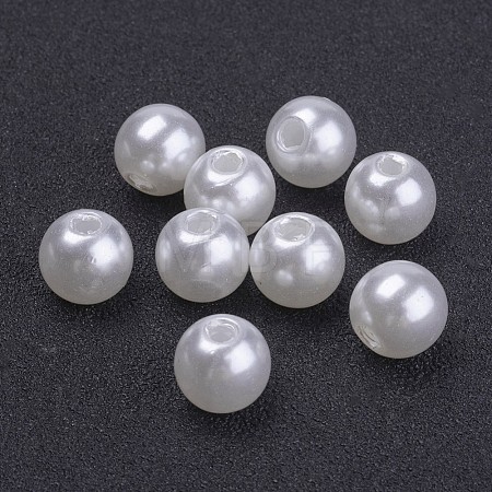 Acrylic Pearl Round Beads For DIY Jewelry and Bracelets X-PACR-8D-1-1