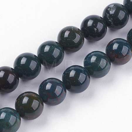 Natural Bloodstone Beads Strands G-N0120-25-8mm-1