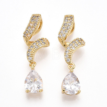 Brass Micro Pave Cubic Zirconia Pendants KK-T070-65A-1