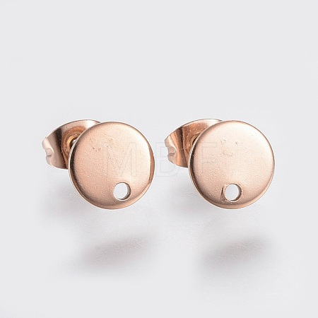 Ion Plating(IP) 304 Stainless Steel Stud Earring Findings STAS-K184-01-02RG-1