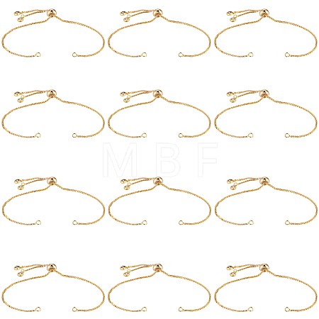 12Pcs Rack Plating Adjustable Brass Slider Bracelet Making KK-SP0001-80G-1