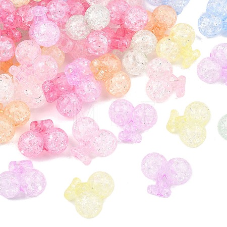 Transparent Crackle Acrylic Beads MACR-K361-22-1