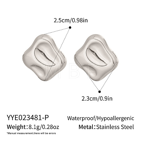 304 Stainless Steel Stud Earrings for Women FD2430-2-1