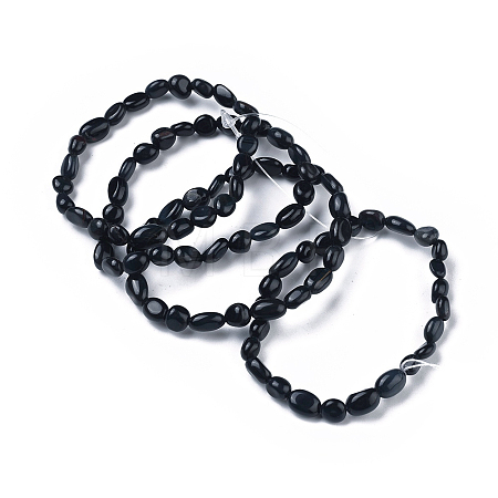 Natural Blue Tiger Eye(Dyed & Heated) Bead Stretch Bracelets BJEW-K213-25-1